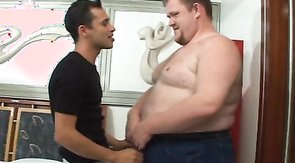 Cock hungry fat men are fucked in their hairy asses