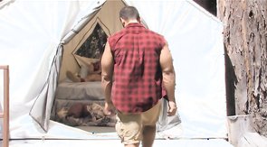 Fisting and anal fucking in the forest during the tent season