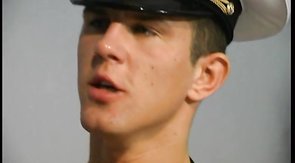 Seduced young sailor gives a very sweet blowjob for a hot officer