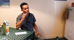 Close up gay anal sex in the dark dimmed room