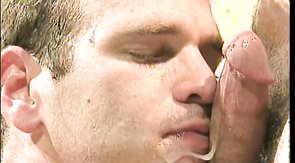 Pretty sweet buddy gives a passionate deep blowjob on the knees