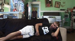 Boyfriend is sucking a massive loaded boner of his new friend