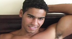 Stunning muscular friend jerks off his hard dick and gets fucked