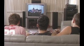 Beautiful boyfriends are blowing their shared friend