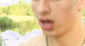 Good boyfriend passionately sucks his lover's boner on the grass