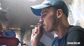 Submissive dude forced to worship his master's feet and socks