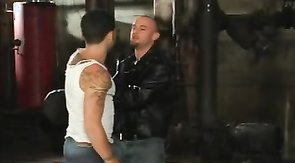 Passionate boyfriend is sucking a huge boner on the knees