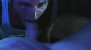 Experienced cowboy gives a nice deep blowjob on the knees