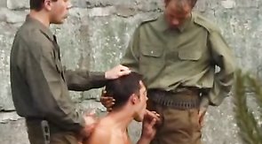 Good-looking soldier gets sucked nicely by passionate queer