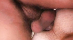 Sexy skinny boyfriends are screwing hard in the missionary pose