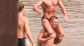 Playful lover gives a passionate blowjob down on the knees