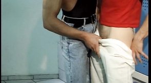 Playful man with very fat dick fucked his friend from behind