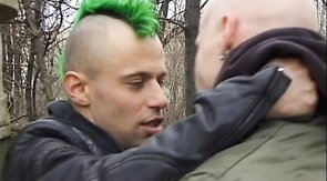 Beautiful lover and his friend have a passion punk-styled sex