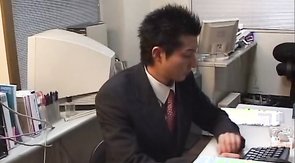 Sweet Asian man performs a perfect blowjob for a boss