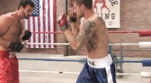 Boxing Hunk decides to ass-fuck his opponent after their matchup