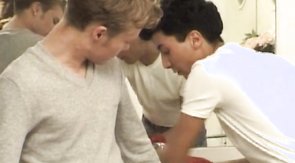 Awesome young men are getting home just to fuck on couch