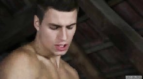 Gorgeous white men having amazing anal action in the bedroom