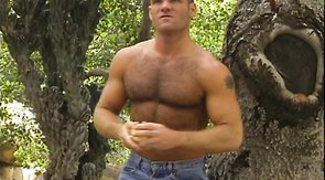 Retro gay movie featuring a twink getting spit-roasted