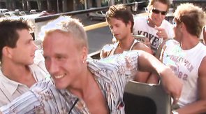 Gorgeous twinks face-fucking each other on a big bed