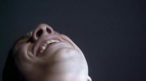 Muscular guy can't do nothing when the gun is pointed at him