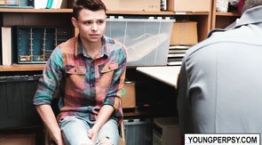 Little twink anal fucked in office by brutal bear