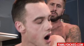 Hunk Wesley Woods bang twink Joe Ex in the kitchen