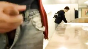 Bigcockflasher - Caught wanking in public restroom