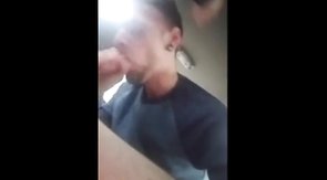 Cum sucking in a car