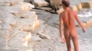 wanker at the beach