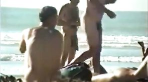 Str8 big dick on beach