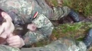 Str8 German soldiers first time swallow cum