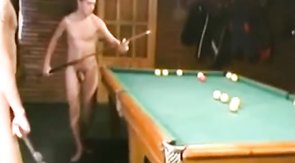 Russian Soldiers Play Pool in Nude