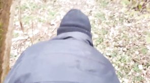 71 years old grandpa fucked in the forest #3