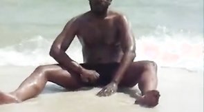 jerking off at the beach