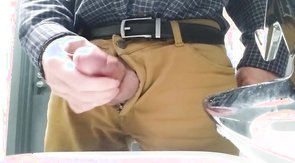 Little cock daddy wank at work with big cum spurt 2