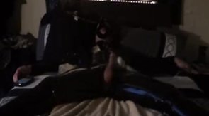 Puppy latex self bondage