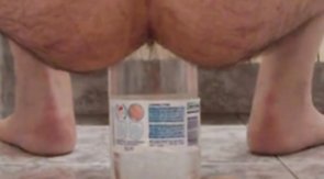 extreme ass insertion with 2 plastic bottles