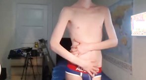Uncircumcised redhead in undies