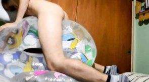 Inflatable tube toys humping orgasm