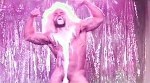 Hilarious gay stripper with huge cock