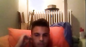 Tanned Amateur Boyfriend sitting and masturbating