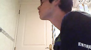 Young Amateur Boyfriend is demonstrating his hard pole