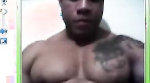 Amateur Boyfriend showing his boner and huge muscles