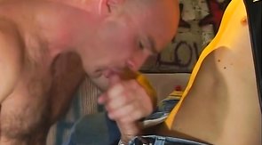 Bear Boyfriend is taking big hard dick in his mouth