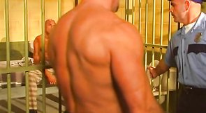 Brutal prisoners are sucking guard's dick in the jail