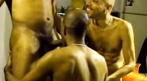 Stunning black partners are enjoying intensive threesome