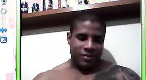 Black Boyfriend is showing off his dick on webcam