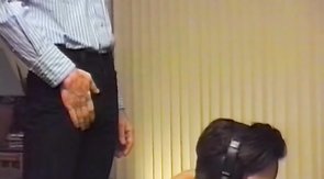 Submissive boyfriend is blowing dick in the scene by Hung BF