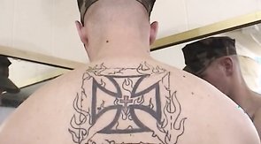 Military boyfriend wanking his dick in the video by Hung BF