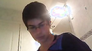 Skinny nerdy boy in solo video by Record BF